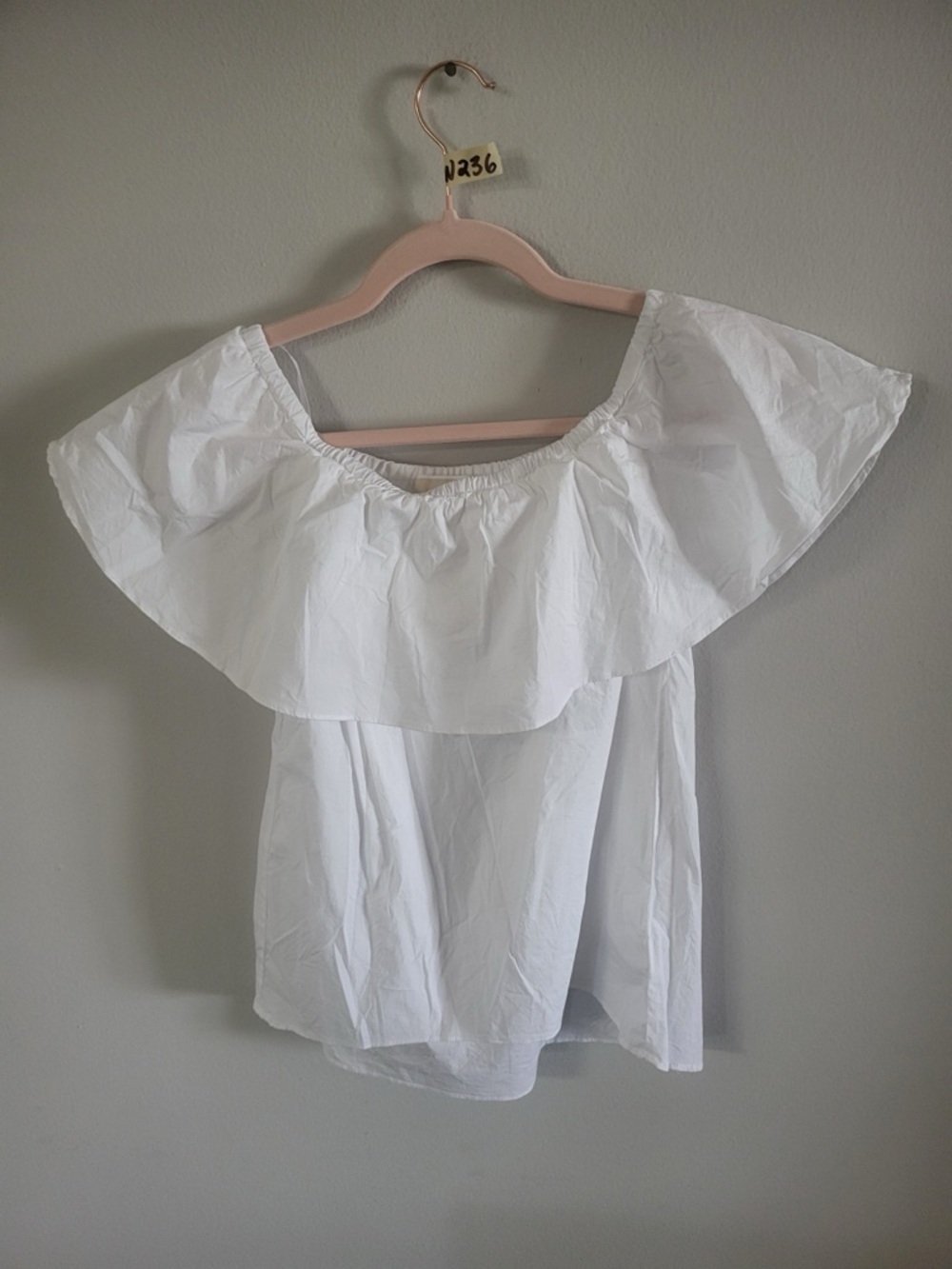 Women’s MICHAEL Michael Kors White Off Shoulder Blouse XS Like New